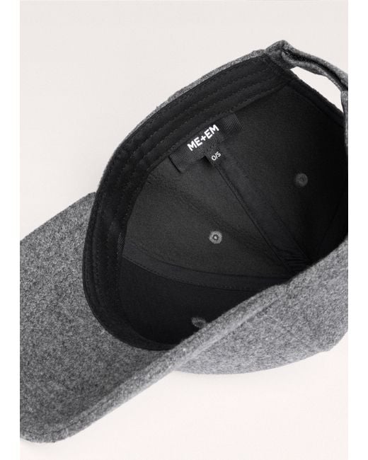 ME+EM Gray Baseball Cap Charcoal Mélange