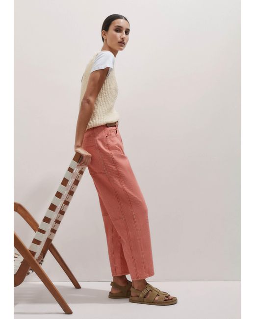 ME+EM Cotton Stripe Engineered-Leg Pant