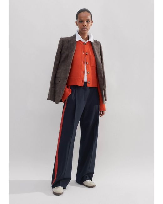 ME+EM Multicolor Wool-Blend Side Stripe Tailored Pant