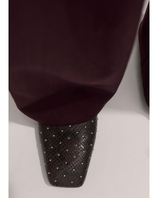 ME+EM Black Studded Slim Square Slipper