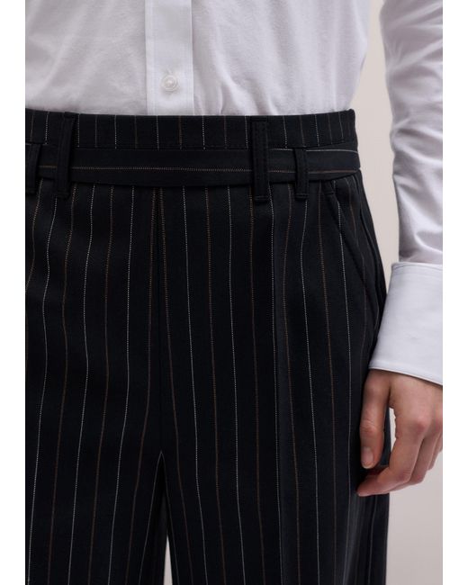 ME+EM Black Pinstripe Wide Leg Trouser