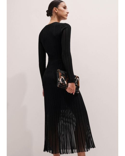 ME+EM Black Conceal + Reveal Metallic Maxi Dress