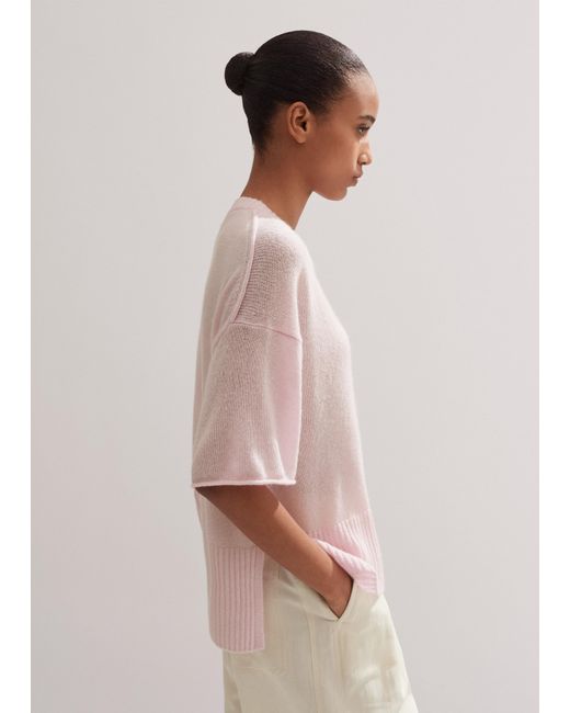 ME+EM Natural Merino Cashmere Silk Lofty Relaxed Tee