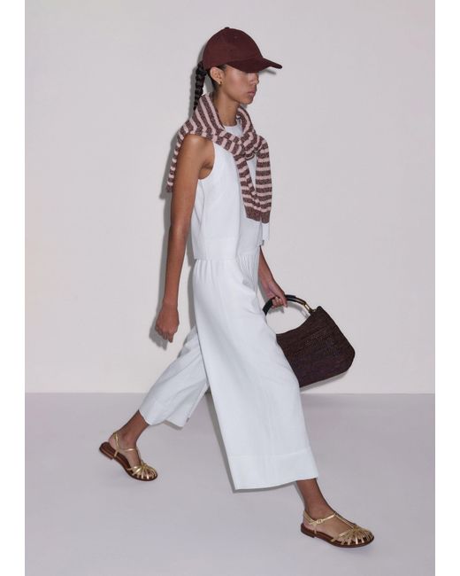 ME+EM Multicolor Crease-Less Linen Shirred Waist Culotte