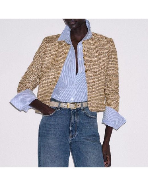 ME+EM Blue Event Ready Crop Jacket