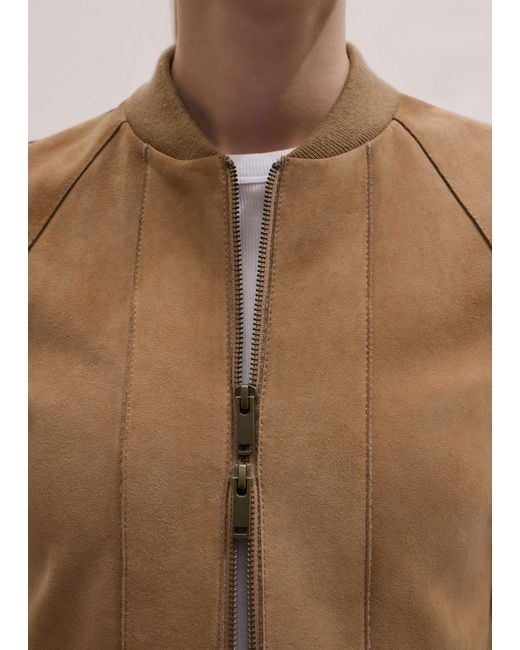 ME+EM Brown Luxe Bonded Swing Jacket
