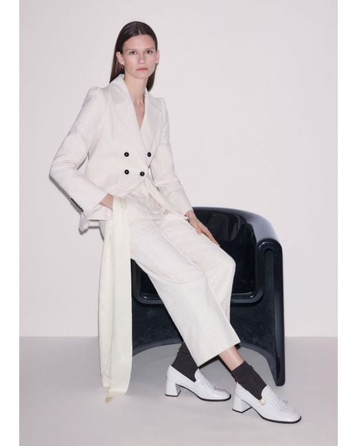 ME+EM White Straight Crop Pant