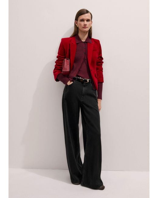 ME+EM Red Velvet Evening Jacket
