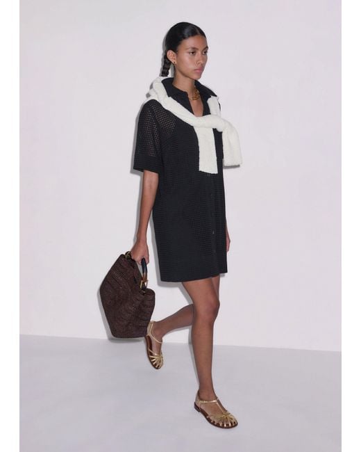 ME+EM Blue Broderie Anglaise Short Shirt Dress With Belt + Slip