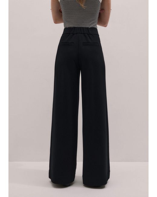 ME+EM Black Luxe Travel Tailoring Wide-Leg Trouser