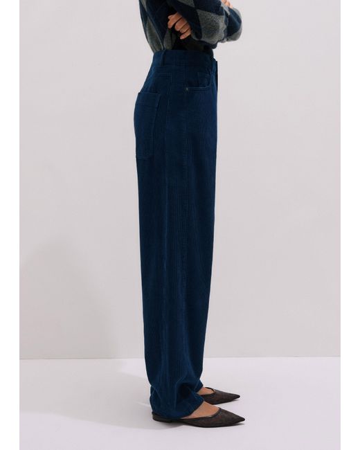 ME+EM Blue Cord Tapered Puddle Trouser