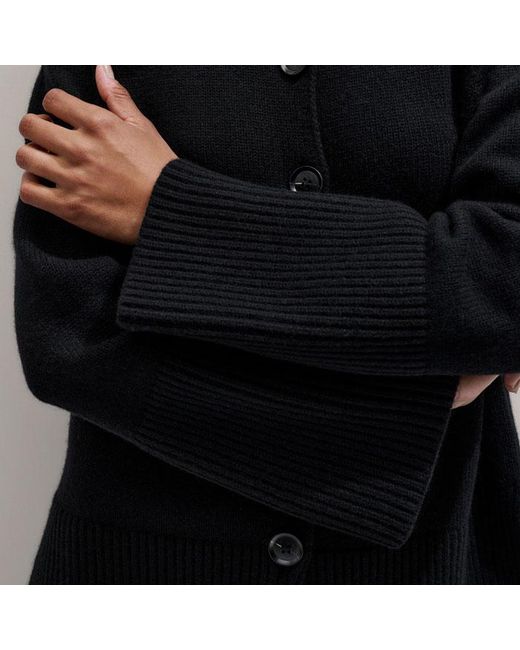 ME+EM Black Button-Through Longline Cardigan