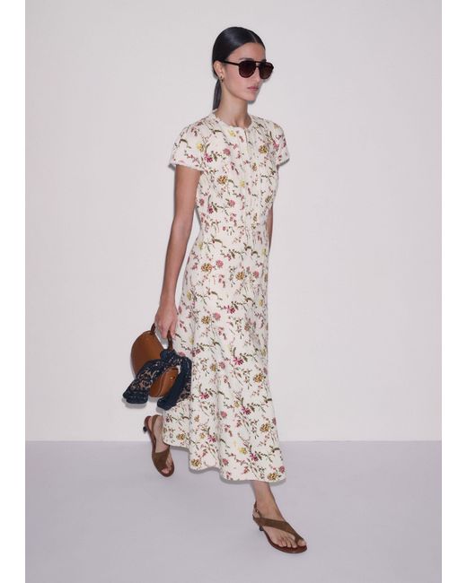 ME+EM Multicolor Wild Spring Floral Print Fit & Flare Midi Dress
