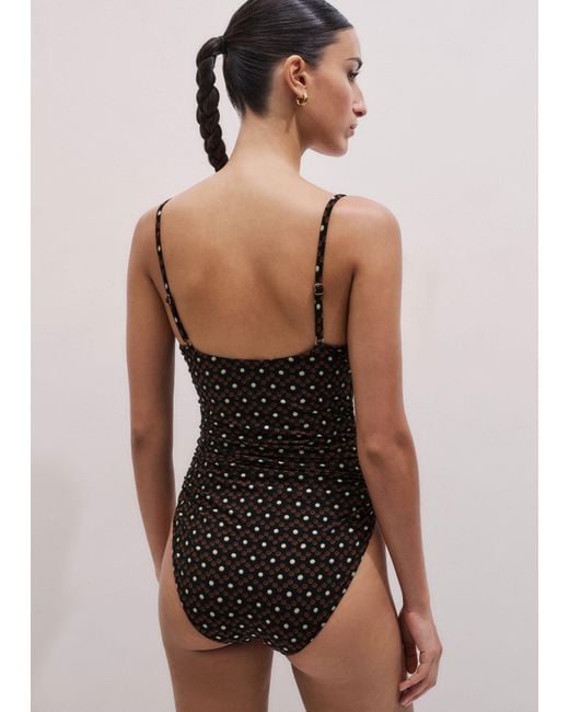 ME+EM Multicolor Printed Ruched Swimsuit