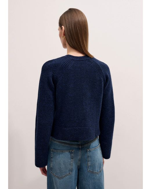ME+EM Blue Merino Cashmere Mouliné Jumper + Snood/ Mouliné