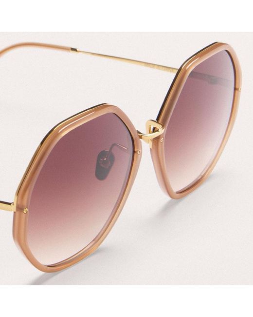 ME+EM Pink Heptagonal Sunglasses Smokey