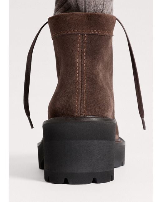ME+EM Brown Chunky Lace Up Ankle Boot