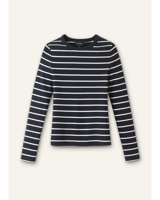 ME+EM Blue Ultimate Rib Long Sleeve Top