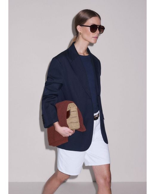 ME+EM Blue Intelligently Oversized Jacket