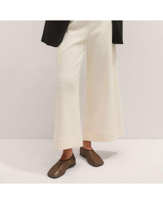 ME+EM Natural Textured Ponte Crop Wide-Leg Trouser
