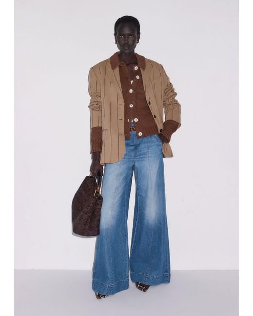 ME+EM Blue High Waist Wide-Leg Jean