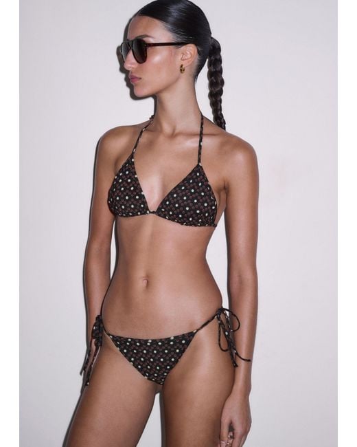 ME+EM Blue Printed Adjustable Triangle Bikini Top