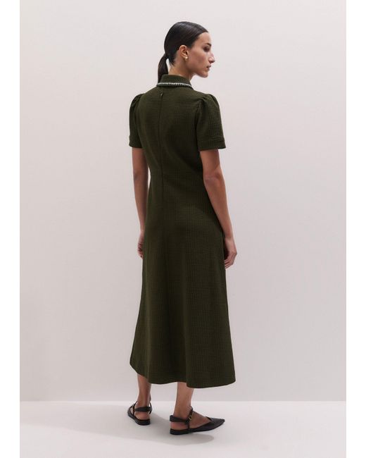 ME+EM Multicolor Texture Fit And Flare Midi Dress