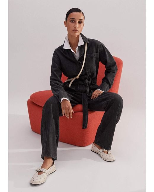 ME+EM Red Supersoft Denim Jumpsuit