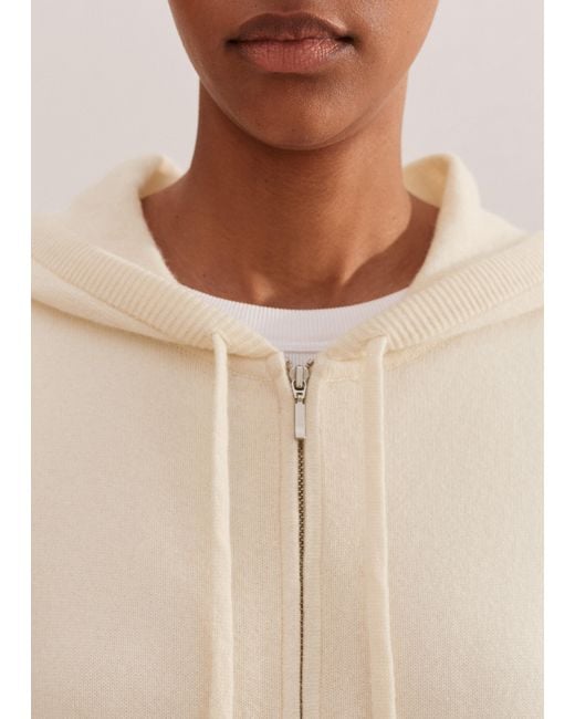 ME+EM Natural Cashmere Relaxed Fit Box Zip Hoody