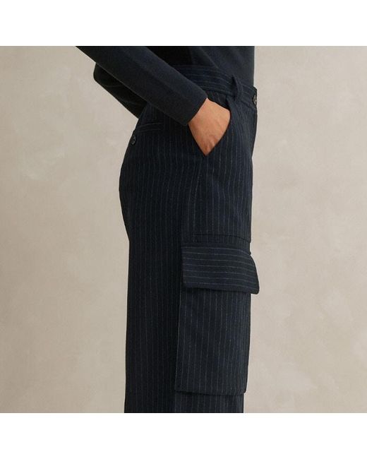 ME+EM Multicolor Pinstripe Relaxed Straight Cargo Trouser