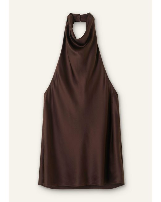 ME+EM Natural Halterneck Low Back Top