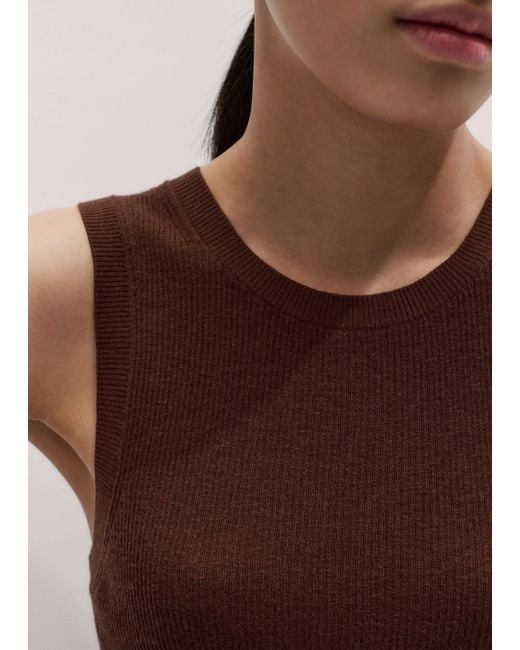 ME+EM Brown Barely There Knit Tank