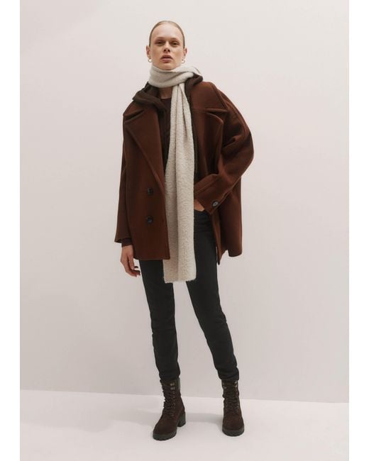 ME+EM Brown Cashmere Sleeveless Relaxed Zip Hoody Espresso