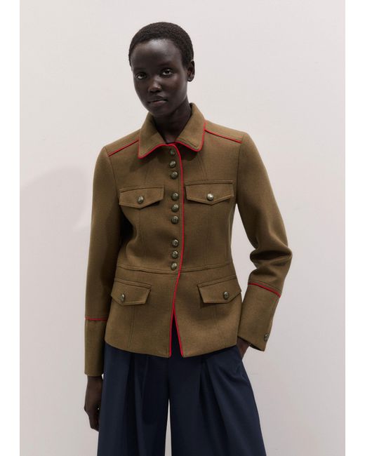 ME+EM Natural Slim Fit Piped Utility Jacket