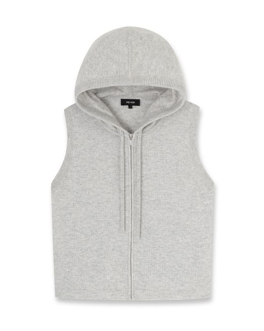 ME+EM Gray Sleeveless Zip Hoodie