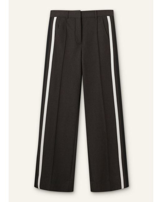 ME+EM Black Contrast Side Stripe Relaxed Pant