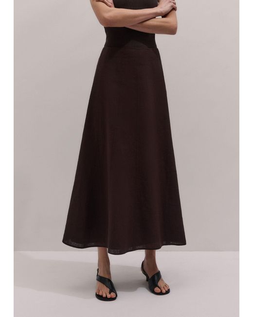 ME+EM Multicolor Crease-Less Linen Panelled Maxi Skirt