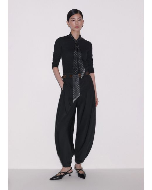 ME+EM Black Ultimate Rib Long Sleeve Top