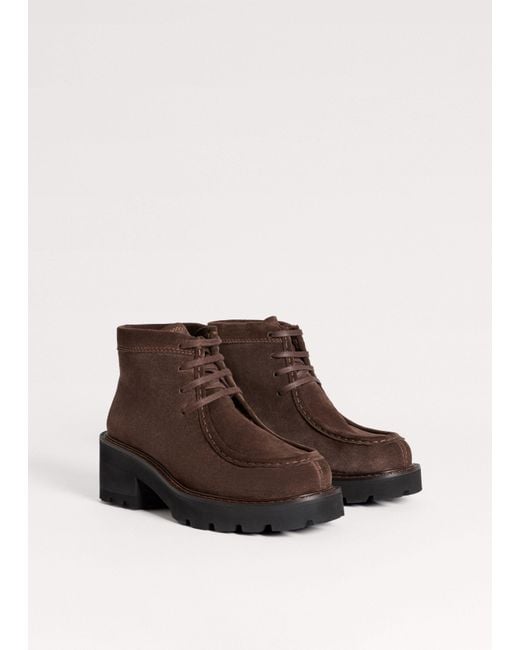 ME+EM Brown Chunky Lace Up Ankle Boot