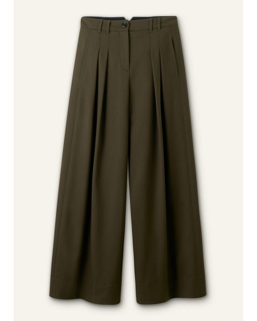 ME+EM Multicolor Wide Leg Double Pleat Trouser