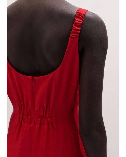 ME+EM Red Contour Seamed Maxi Dress