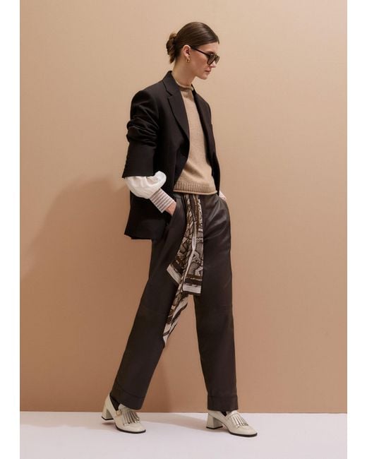 ME+EM Brown Feature Cuff Layering Blouse