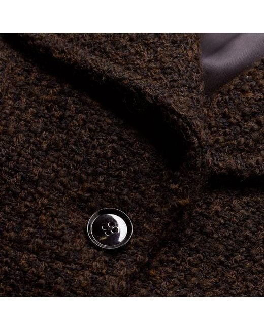 ME+EM Brown Tweed Soft Shoulder Crop Jacket
