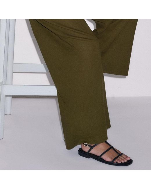 ME+EM Green Shirred Wide Pant