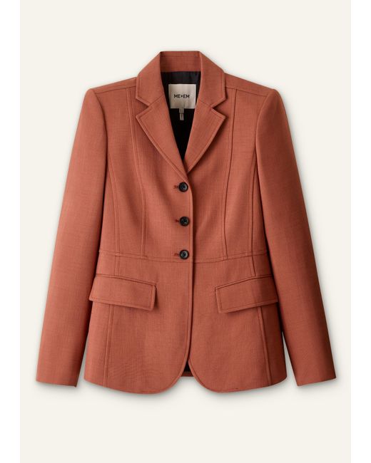 ME+EM Red Slim Fit Contour Blazer