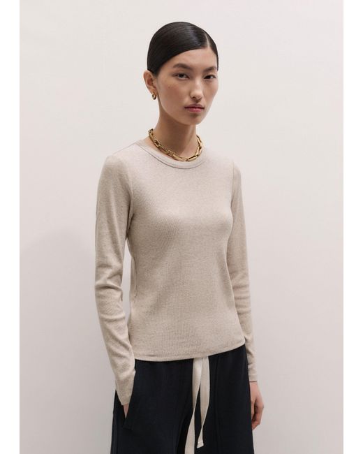 ME+EM Natural Ultimate Rib Long Sleeve Top