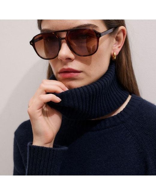 ME+EM Blue Cashmere Curved Hem Raglan Jumper + Snood