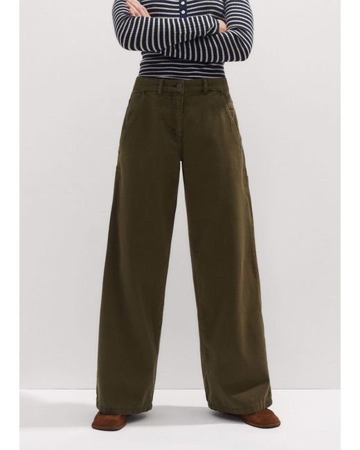 ME+EM Green Relaxed Casual Boyfriend Pant