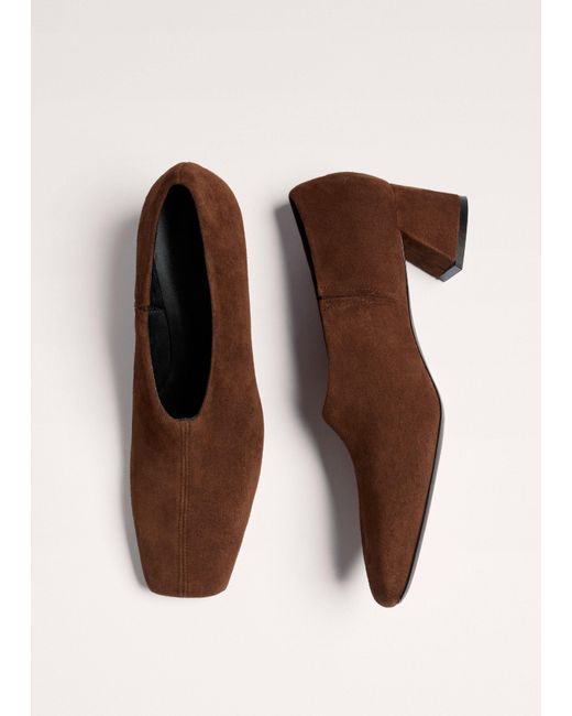 ME+EM Brown High Front Block Heel