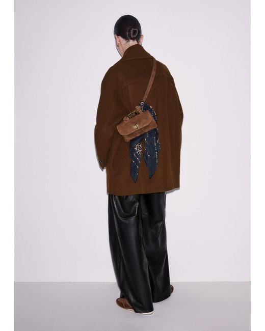 ME+EM Brown Soft Shoulder Military Coat
